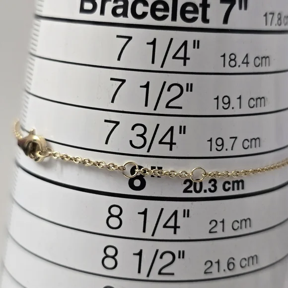 Gold Sterling Silver 925 Slave Chain Bracelet With Ring - Picture 9 of 11